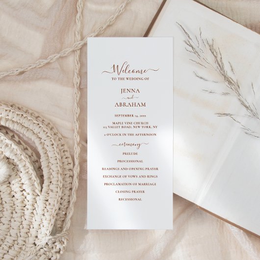 Elegante Script Minimal Wedding Programm