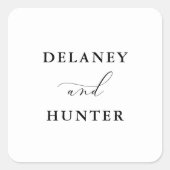 Elegante Script Minimalistisch Editable Wedding Quadratischer Aufkleber (Vorderseite)