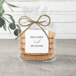 Elegante Script Minimalistisch Editable Wedding Quadratischer Aufkleber