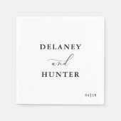 Elegante Script Minimalistisch Editable Wedding Serviette (Vorderseite)