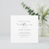 Elegante Script Minimalistisch Square Wedding Einladung (Stehend Vorderseite)