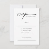 Elegante Script-Minimalistische UAWG-Antwortkarte RSVP Karte (Vorderseite)