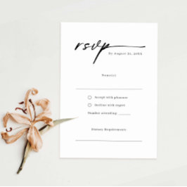 Elegante Script-Minimalistische UAWG-Antwortkarte RSVP Karte