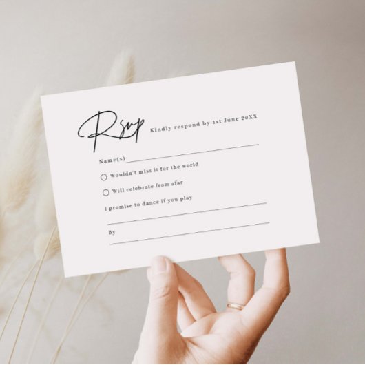 Elegante Script-Minimalistische UAWG-Antwortkarte RSVP Karte