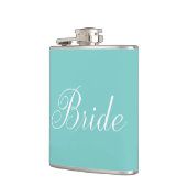 Elegante Script Mint Green Bride Flachmann (Links)