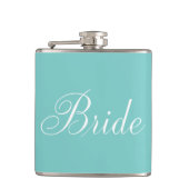 Elegante Script Mint Green Bride Flachmann (Vorderseite)