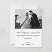 Elegante Script Mint Green Wedding 3 Foto Collage Dankeskarte (Rückseite)
