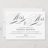 Elegante Script Miss zu Mrs. Brautparty Einladung (Vorderseite)