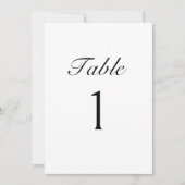 Elegante Script Modern Wedding Tischnummer Card (Vorderseite)