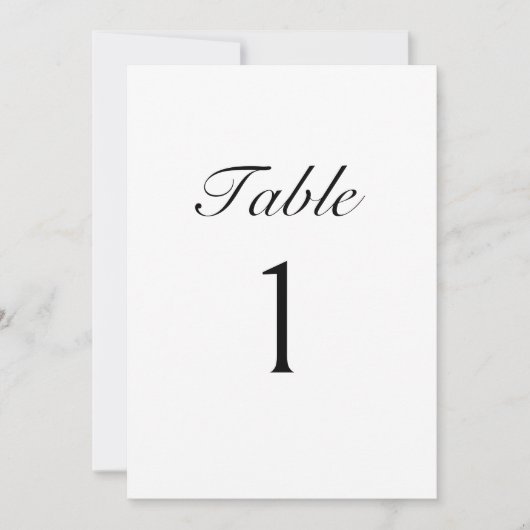 Elegante Script Modern Wedding Tischnummer Card (Vorderseite)