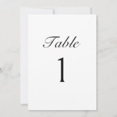 Elegante Script Modern Wedding Tischnummer Card (Rückseite)