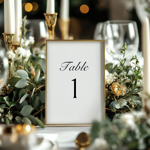 Elegante Script Modern Wedding Tischnummer Card