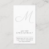 Elegante Script Monogram Black and White Vertikal Terminkarte (Rückseite)