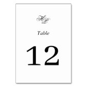 Elegante Script Monogram Black & White Wedding Tischnummer (Rückseite)