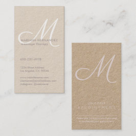 Elegante Script Monogram Blush Pink Kraft Vertikal Terminkarte
