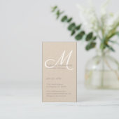 Elegante Script Monogram Blush Pink Kraft Vertikal Terminkarte (Stehend Vorderseite)