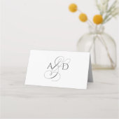 Elegante Script Monogram Chicken Classic Wedding Platzkarte (Rückseite)