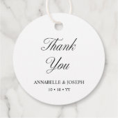 Elegante Script Monogram Formal White Wedding Geschenkanhänger (Rückseite)