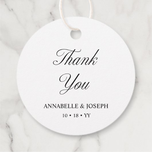 Elegante Script Monogram Formal White Wedding Geschenkanhänger (Rückseite)