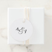 Elegante Script Monogram Formal White Wedding Geschenkanhänger (Beispiel)