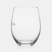 Elegante Script Monogram glücklich immer nach Hoch Weinglas Ohne Stiel (Links)