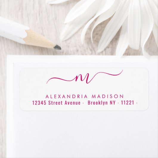 Elegante Script Monogram Hot Pink Moderne Typograf (Insitu)