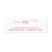 Elegante Script Monogram Hot Pink Moderne Typograf (Vorne)