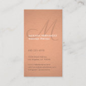 Elegante Script Monogram Imitats Kupferfolie Verti Terminkarte (Vorderseite)