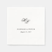 Elegante Script Monogram Initials Minimal Wedding Serviette (Vorderseite)