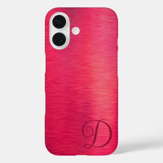 Elegante Script Monogram Magenta Metallic Case-Mate iPhone Hülle (Rückseite)