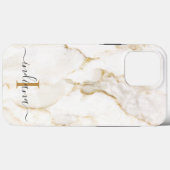 Elegante Script Monogram Marble Case-Mate iPhone Hülle (Rückseite (Horizontal))