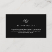 Elegante Script Monogram Minimal Black Wedding Begleitkarte (Vorderseite)