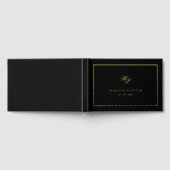 Elegante Script Monogram Minimal Black Wedding Gästebuch (Voll)
