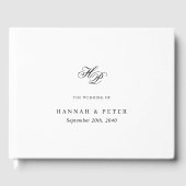 Elegante Script Monogram Minimal Wedding Chic Gästebuch (Vorderseite)