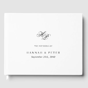 Elegante Script Monogram Minimal Wedding Chic Gästebuch