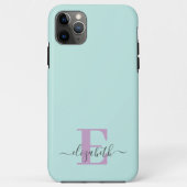 Elegante Script Monogram Mint und Lilac Case-Mate iPhone Hülle (Rückseite)