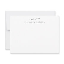 Elegante Script Monogram Modern Swash Stationery N