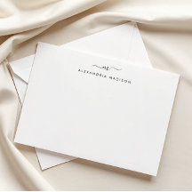 Elegante Script Monogram Moderne Swash Stationery