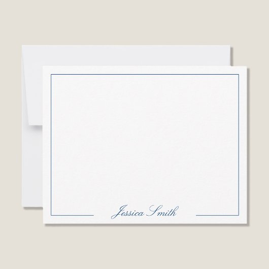 Elegante Script Monogram Name Border Mitteilungskarte