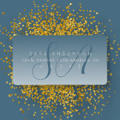 Elegante Script Monogram Ombre Blue Rücksendeadres Adressaufkleber