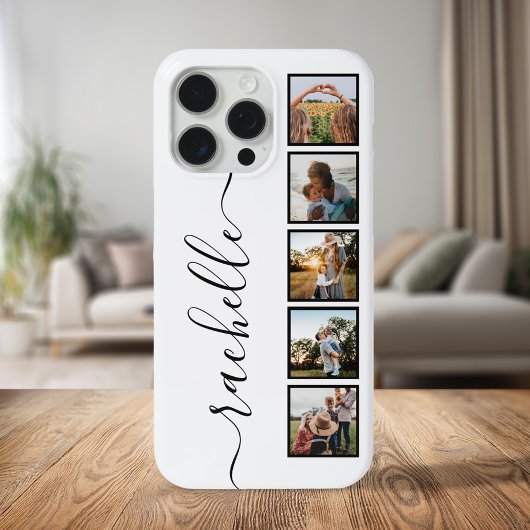 Elegante Script Monogram Personalisierte FotoColla Case-Mate iPhone Hülle
