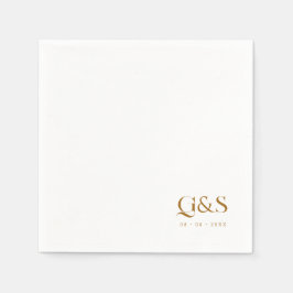 Elegante Script Monogram und Date Wedding Serviette