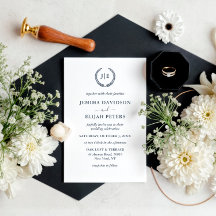 Elegante Script Monogram Wappen Wreath Wedding