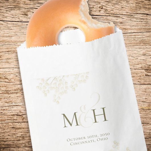 Elegante Script Monogram Wedding Leckerei Geschenktütchen