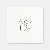 Elegante Script Monogram Wedding Napkins Serviette (Vorderseite)