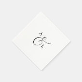 Elegante Script Monogram Wedding Napkins Serviette (Ecke)