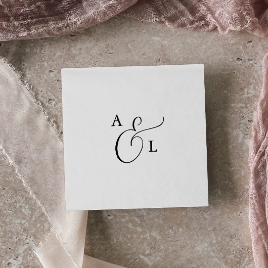 Elegante Script Monogram Wedding Napkins Serviette