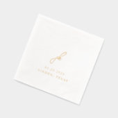 Elegante Script Monogram Wedding Servietten Mit Folie (Links)