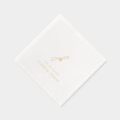 Elegante Script Monogram Wedding Servietten Mit Folie (Rechts)