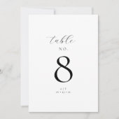 Elegante Script Monogram Wedding Tischnummer Card (Vorderseite)